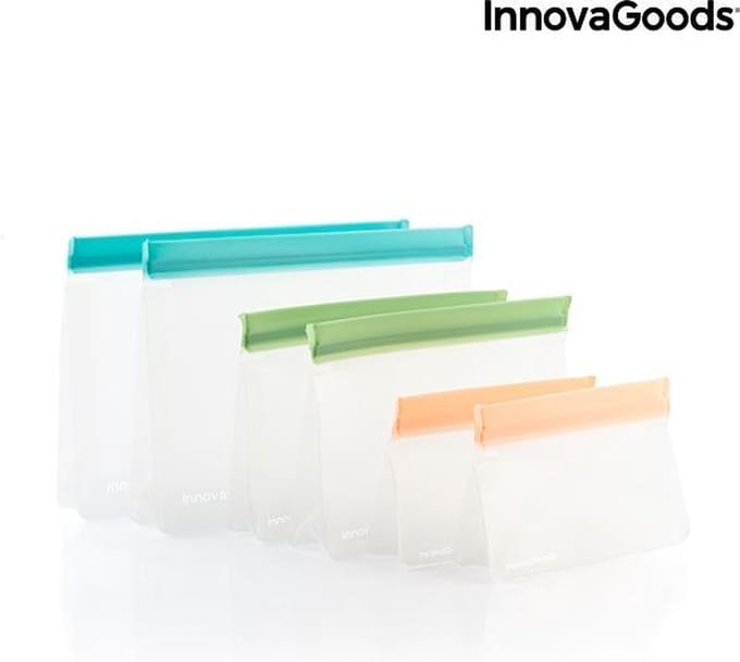 Innovagoods Herbruikbare Hermetisch Afsluitbare Zakken - set van 6