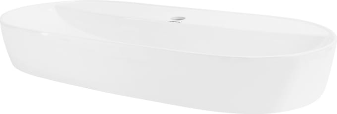 Ovale wastafel zonder overloop 80x40x12 cm wit keramiek LuxeBath
