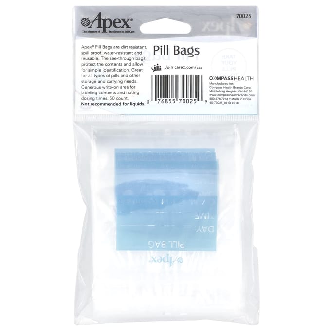 Pillenbewaartas, 50 pillen white