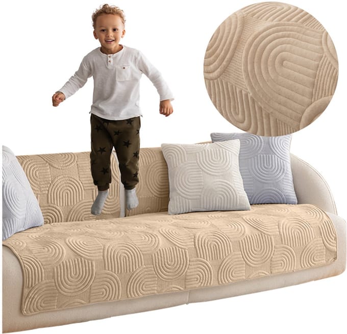 Meble od Nowa - Kanapematten - Beige - Wypukły Wzór - 90x210 cm