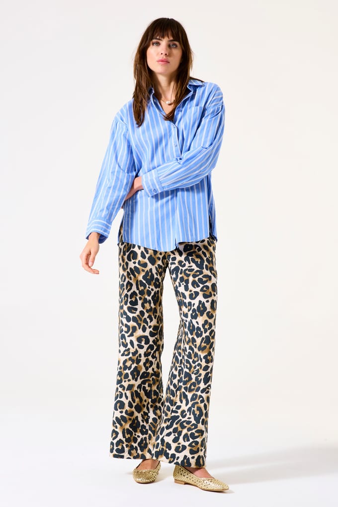 Vrouwelijke Uitlopende Broek met Luipaardprint Garcia