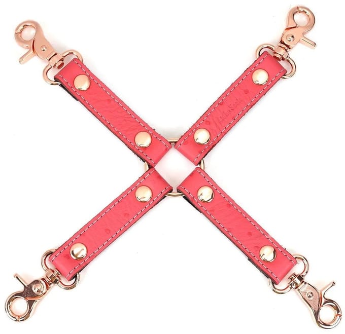 Liebe Seele - Angel's Kiss Exclusieve Leren Hogtie - Roze/Rosé Goud