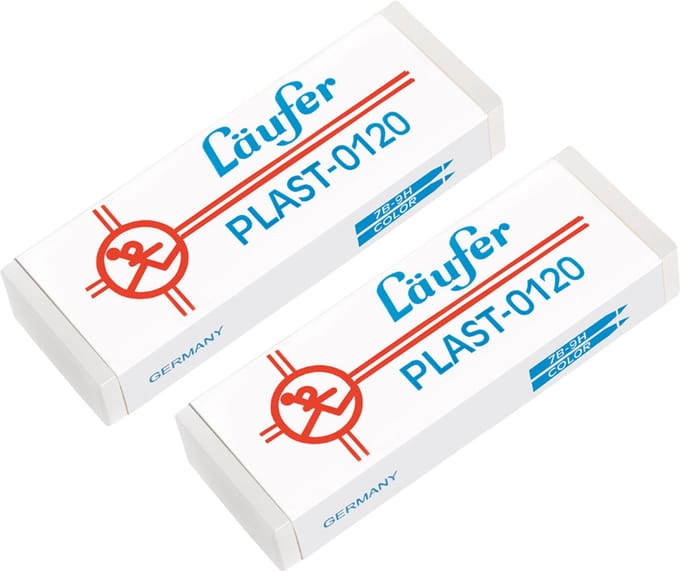 Läufer kunststof-vlakgum PLAST-0120, 2 op blister