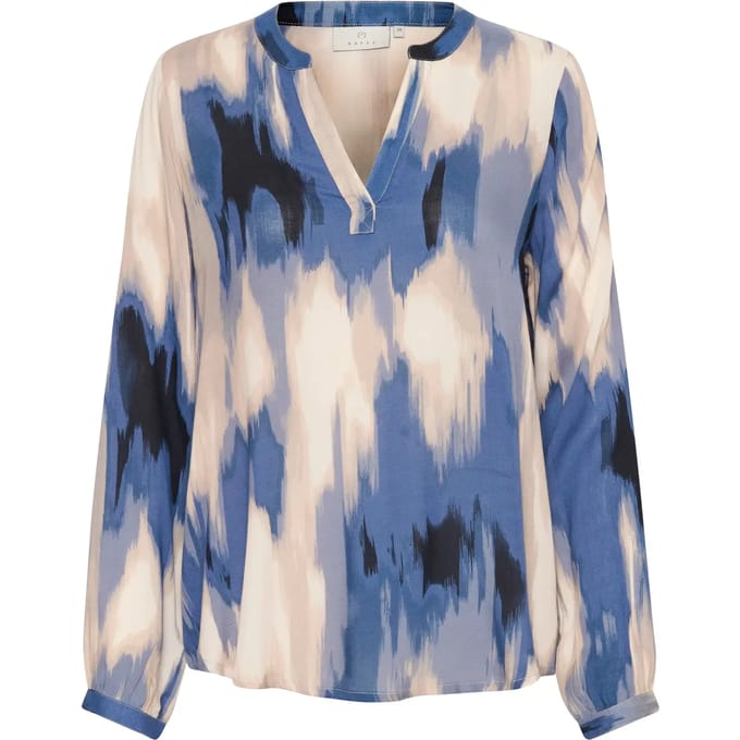 Blouse met lange mouwen Regular fit Blue Abstract Print blue