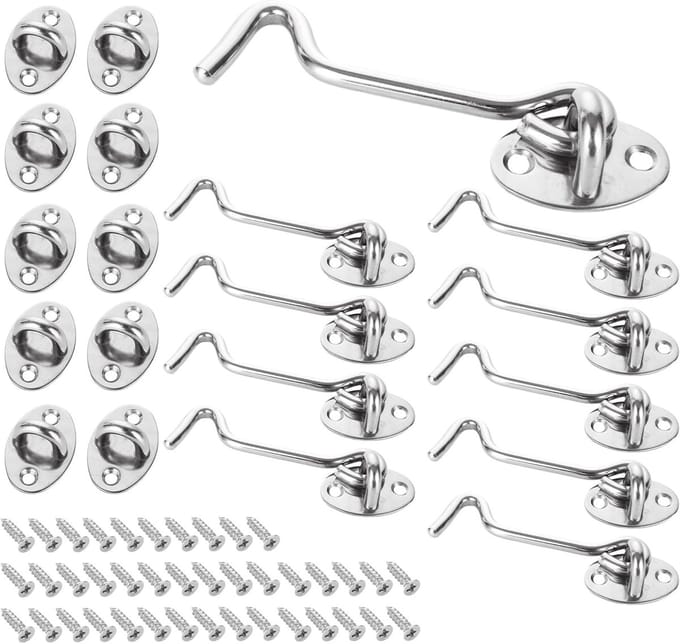Set van 10 RVS Deursluitingen van 10 cm - Ideaal voor Deuren, Vensters en Garages met 40 Schroeven