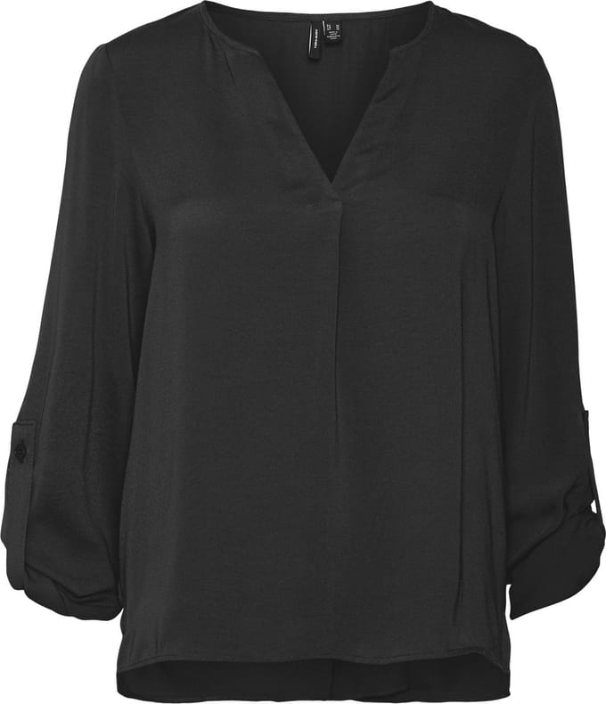 VERO MODA VMWILMA V-NECK FOLD-UP TOP WVN NOOS Dames - Maat S