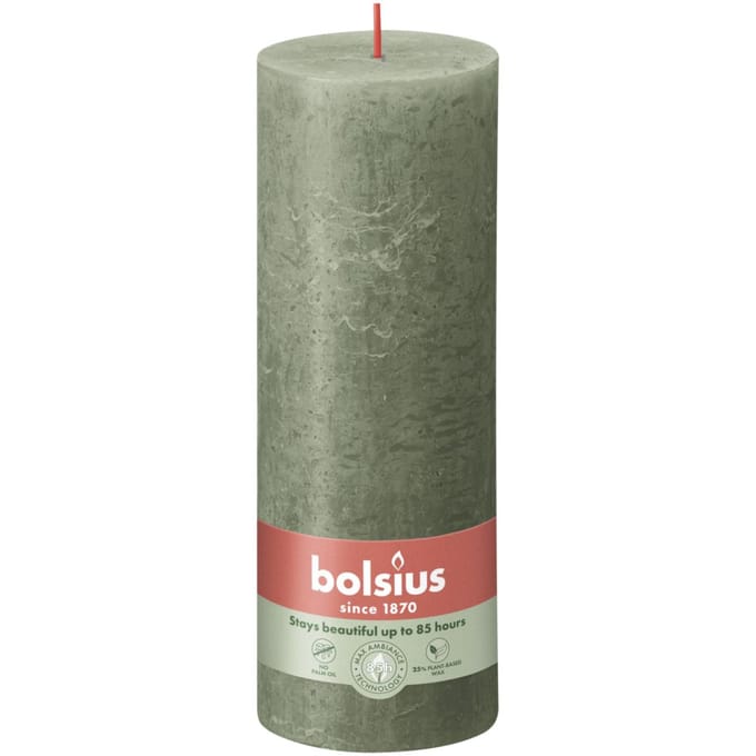Bolsius Kaars - Rustieke Stompkaars- Olijf Groen
