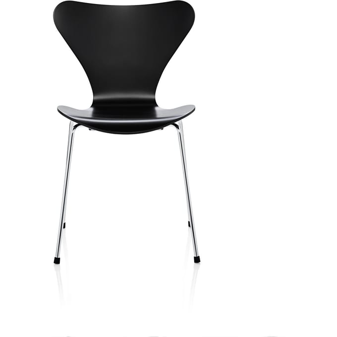 Fritz Hansen - Serie 7 3107 Stoel - Lak - verchroomd - zwart