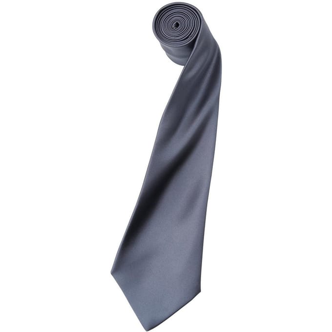 Premier Kleurencollectie Satijnen Stropdas (Staal)