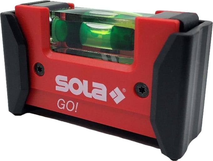 Sola GO Clip mini waterpas – 01620201 - Tot 0.25 m - rood