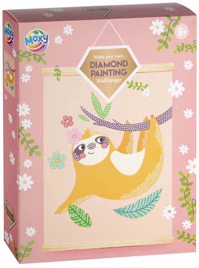 Creative Craft Group diamond painting wandhanger fluweel luiaard knutselset.