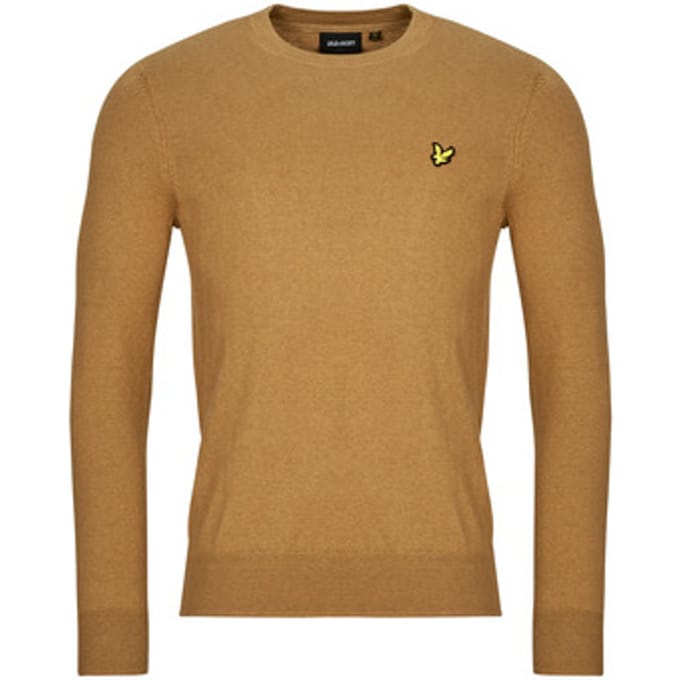 Lyle & Scott Cotton merino crew neck jumper - tigers eye