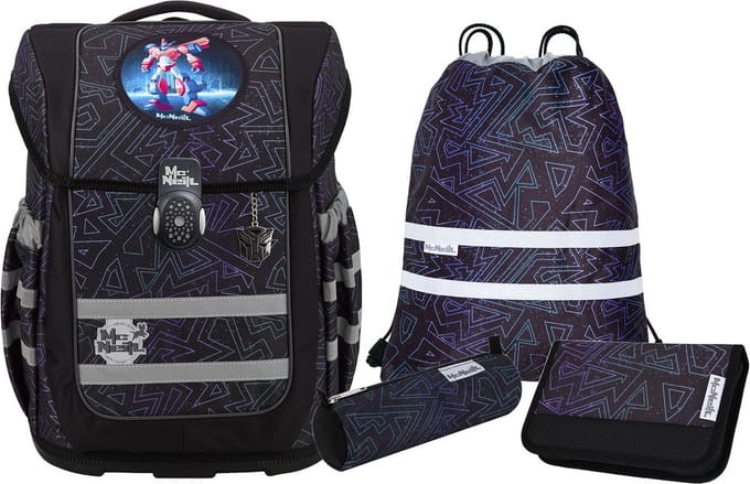 McNeill Schooltas Ergo Compacto Schoolbag Set 5-delig Tron Donkerblauw