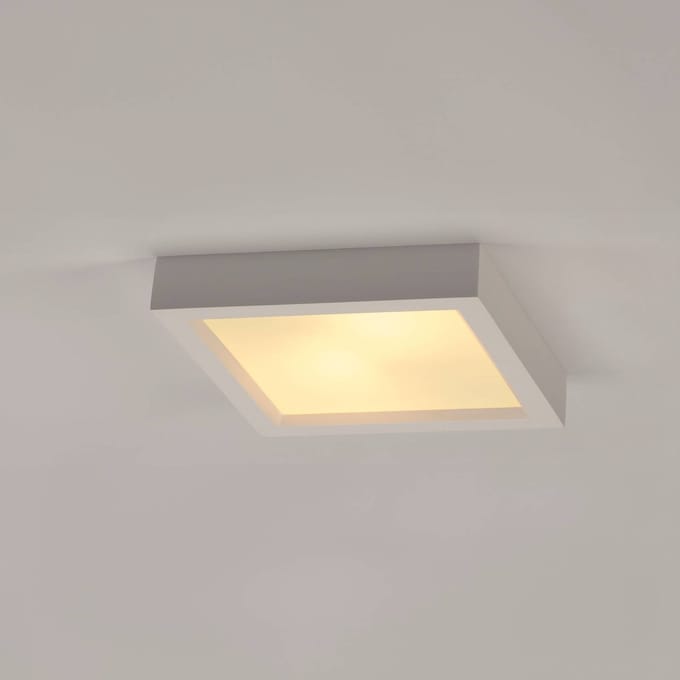 Plafondlamp SLV Plastra 104, wit, gips, breedte 25 cm