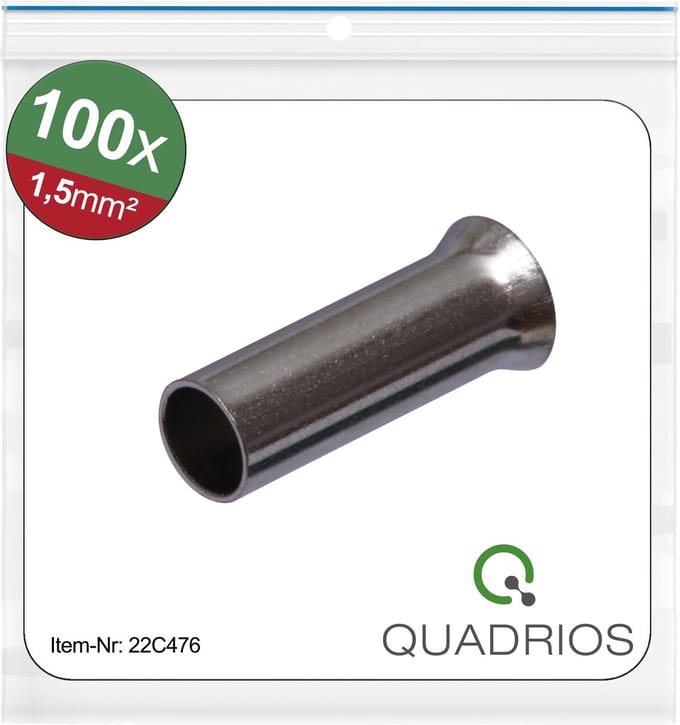 QUADRIOS adereindhuls, 22C476, 1,5 mm², niet geïsoleerd, 100 st.