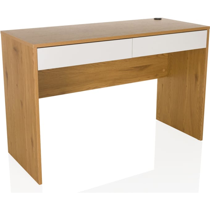 Bureau BERGA 120x50x78 cm 2 laden wit/eiken hjh LIVING