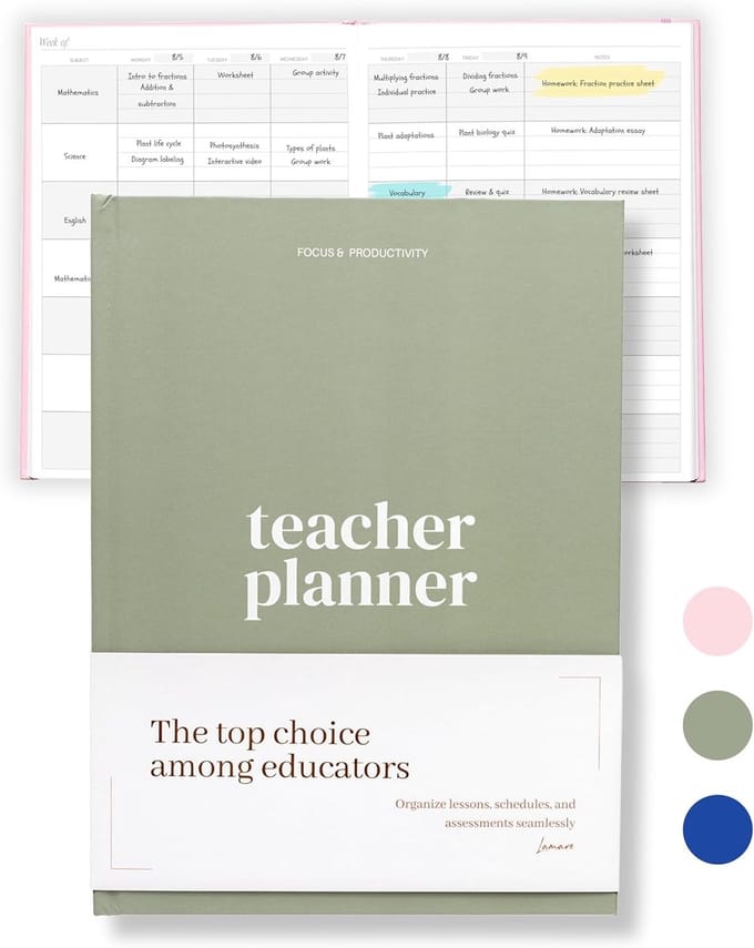 Docentenplanner 2024-2025 - 218 pagina's met groot schrijfvlak en hardcover