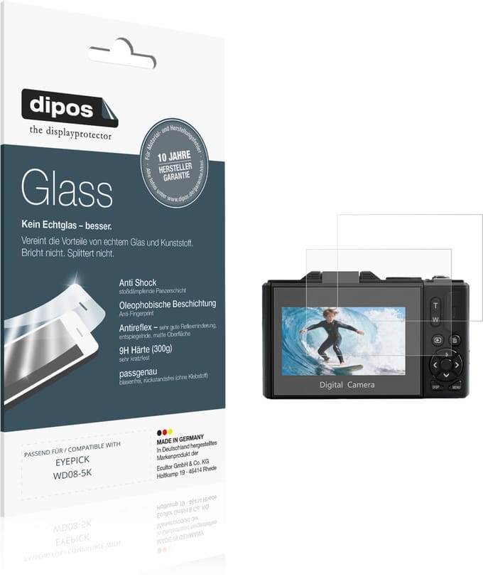 dipos – 2x Matte Pantserfolie geschikt voor EYEPICK WD08-5K | 9H Screenprotector