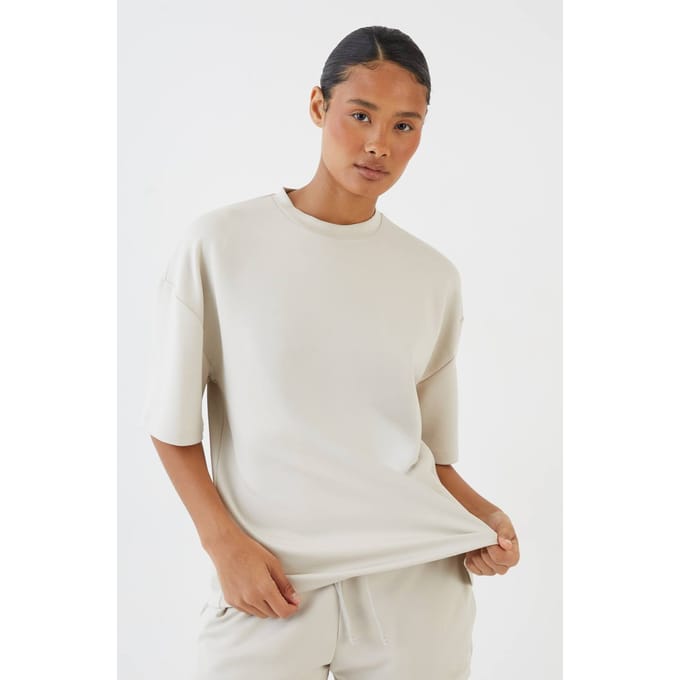 Dames Dsgn Studio Superzacht Oversized T-shirt | Steen | Maat: Medium