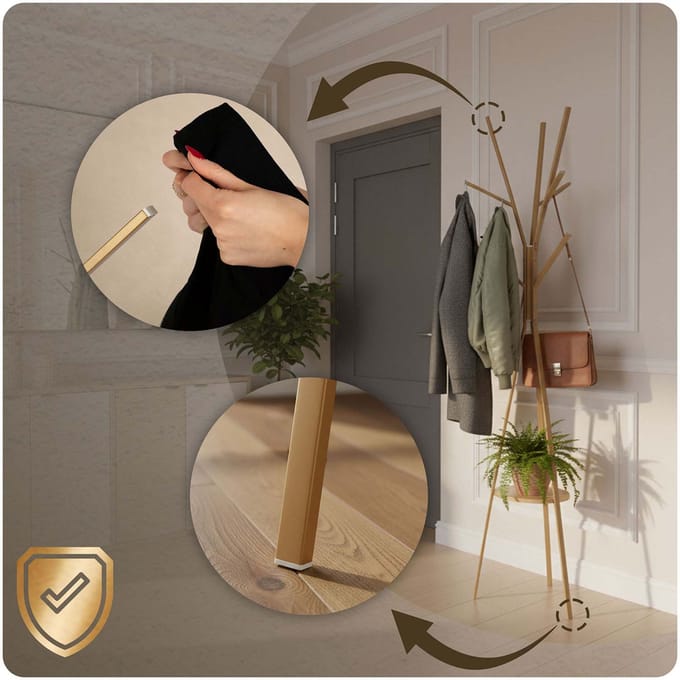Massido MS-869 - Metalen Kapstok - Stabiele Driepoot - 181 cm Hoog - Extra Plank