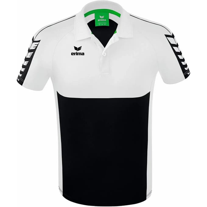 Erima Six Wings Polo Heren - Wit / Zwart | Maat: M