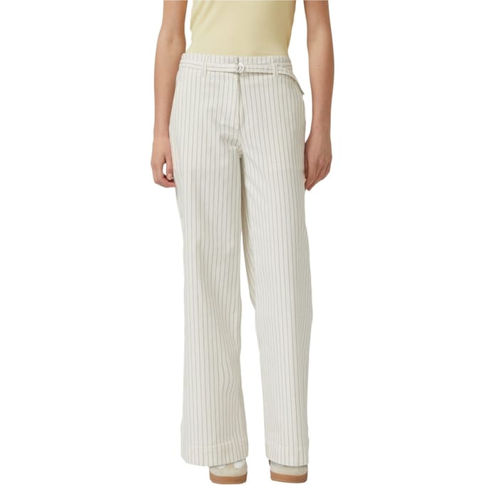 s.Oliver - female - Broek met wijde pijpen, krijtstrepen en stoffen riem