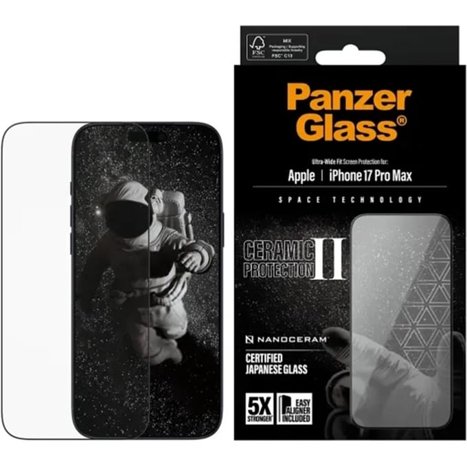 PanzerGlass Screenprotector geschikt voor Apple iPhone 17 Pro Max Glazen | PanzerGlass Ultra Wide Fit Screenprotector - Case Friendly