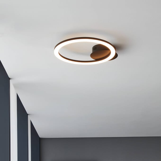 EGLO connect.z Parrapos-Z Smart Plafondlamp - 34 cm - Zwart/Wit - Instelbaar wit licht - Dimbaar - Zigbee