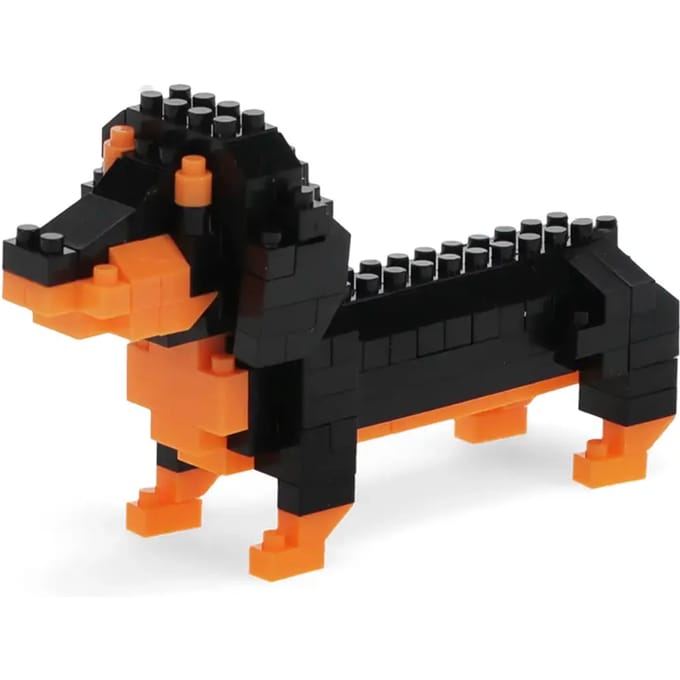 Mini Teckel Bouw Blok Kit – 128 Micro Steentjes - Wiener -Dachshund - Teckel - Bouw je Eigen Hond