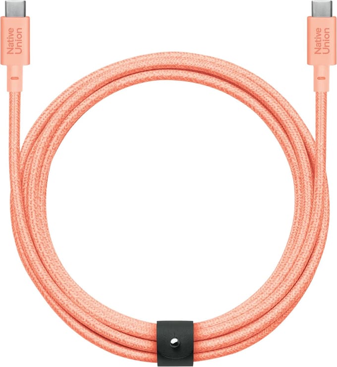 Native Union Belt Cable XL - Apricot - USB-C naar USB-C - 3M - 100W