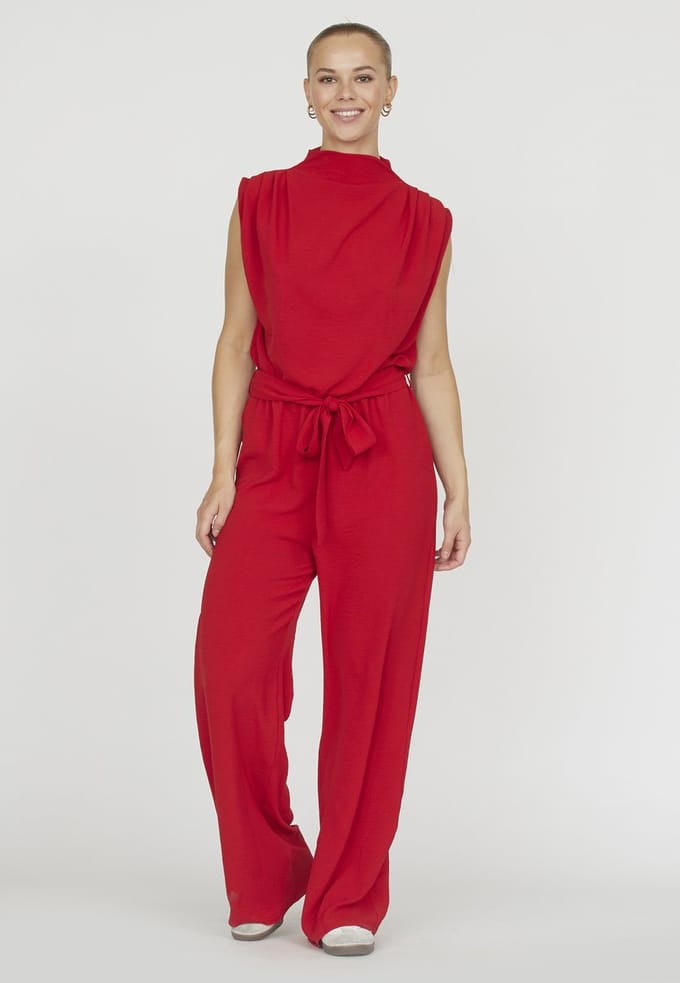 SISTERS POINT Guto-Ju - Dames jumpsuit - Red- Maat L