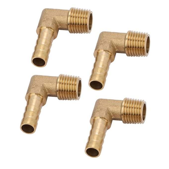 4 Stuks Messing Mannelijke Draad Elleboog Slangstaart Barb Connector Fitting G14  8mm
