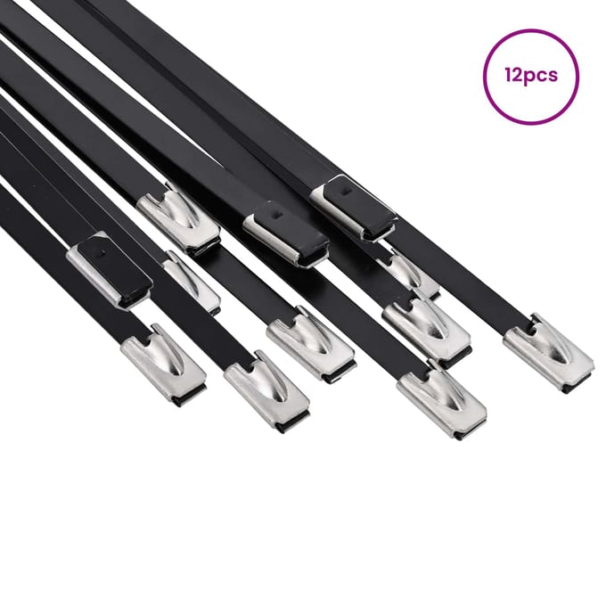 vidaXL - Kabelband - 12 - st - 4,6 - x - 200 - mm - Zwart