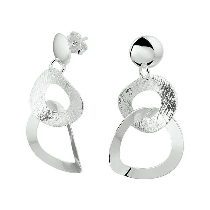 Glams oorhangers rondjes - 8 mm - Zilver
