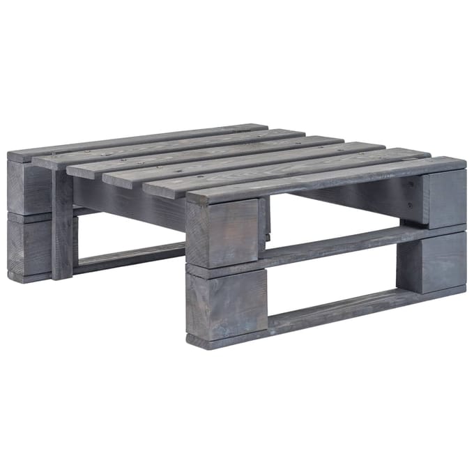 vidaXL - Tuinhocker - pallet - hout - grijs