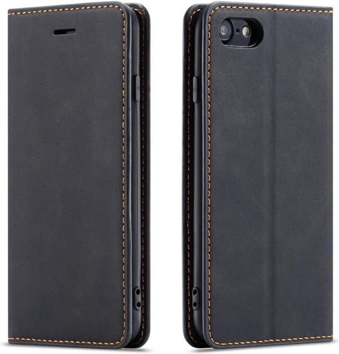 Geschikt voor Apple iPhone SE 2020 Bookcase | Zwart | Pasjeshouder | Portemonnee hoesje