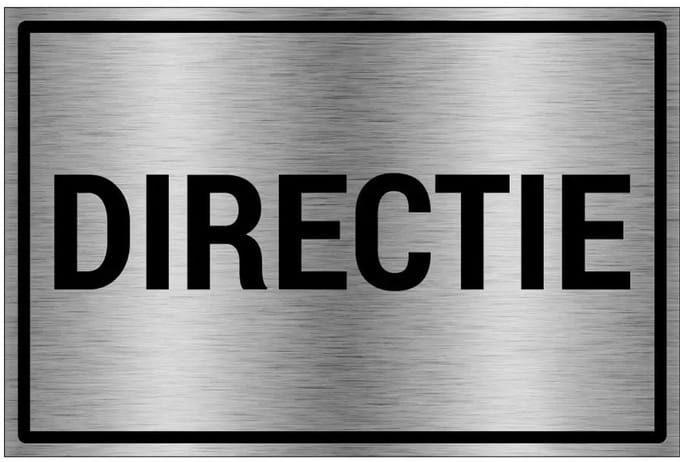 Directie bord - gecoat brushed aluminium - grijs zwart | 30 x 20 cm