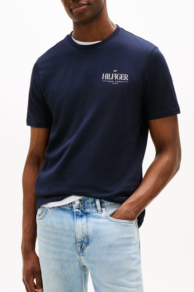 Tommy Hilfiger Hilfiger Stack Regular Fit T-shirt Desert Sky Taglia: L | Magliette basic Outlet | Uomo
