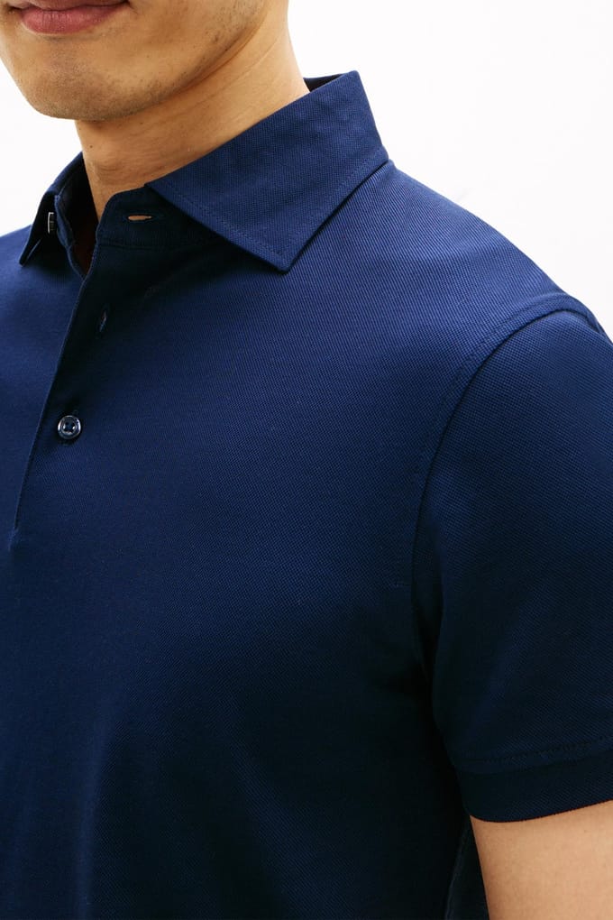 Tommy Hilfiger Dc Wide Spread Collar Polo Navy Iris Größe: M | Poloshirts Outlet | Herren | Violett
