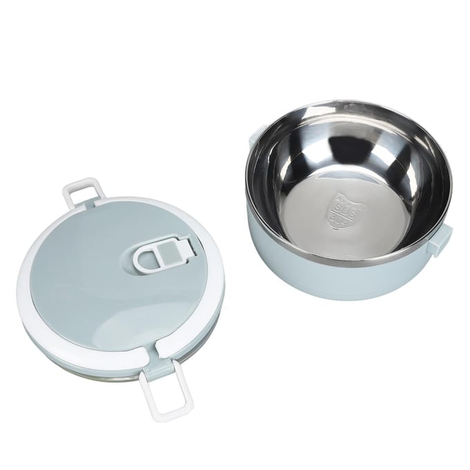 Draagbare 304 Roestvrijstalen Bento Lunchbox Thermische Cilinder Lunchcontainer Voedselopslag white