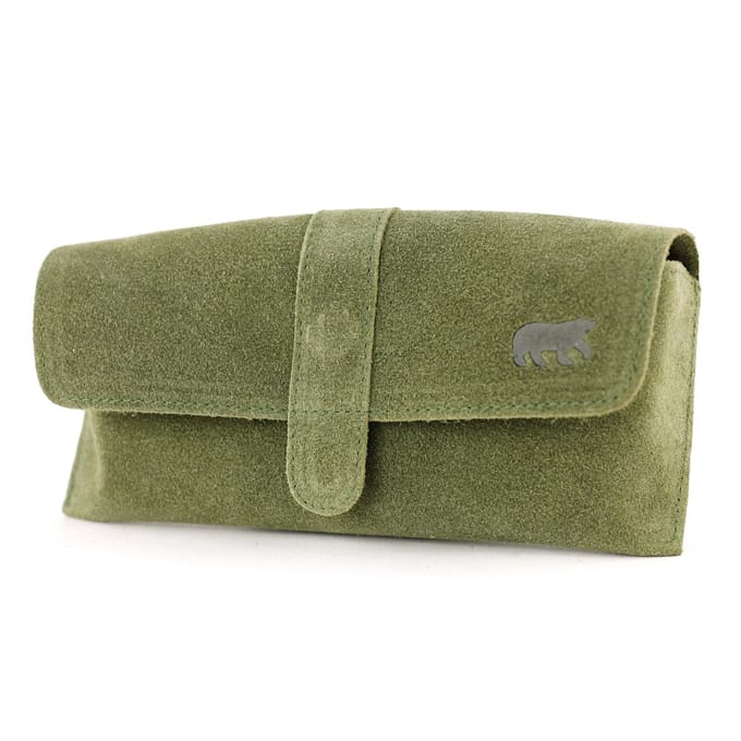 Bear Design Weta Suede Leren Brillenkoker - Mosgroen