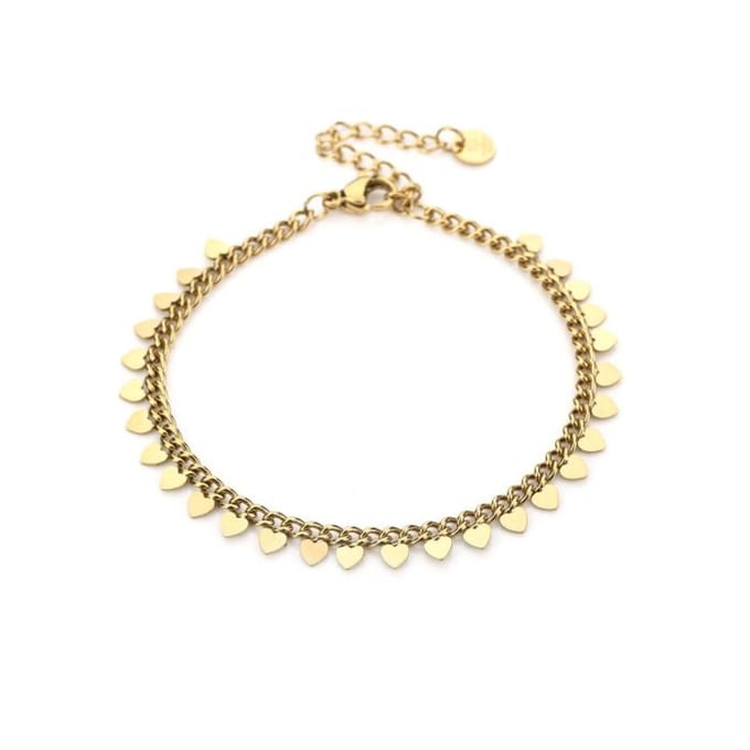 Armband met hartjes goud