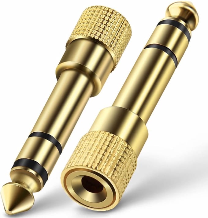 New Age Devi - "- 2x Jack Verloopstekker - 6.3 mm naar 3.5 mm - Verguld"