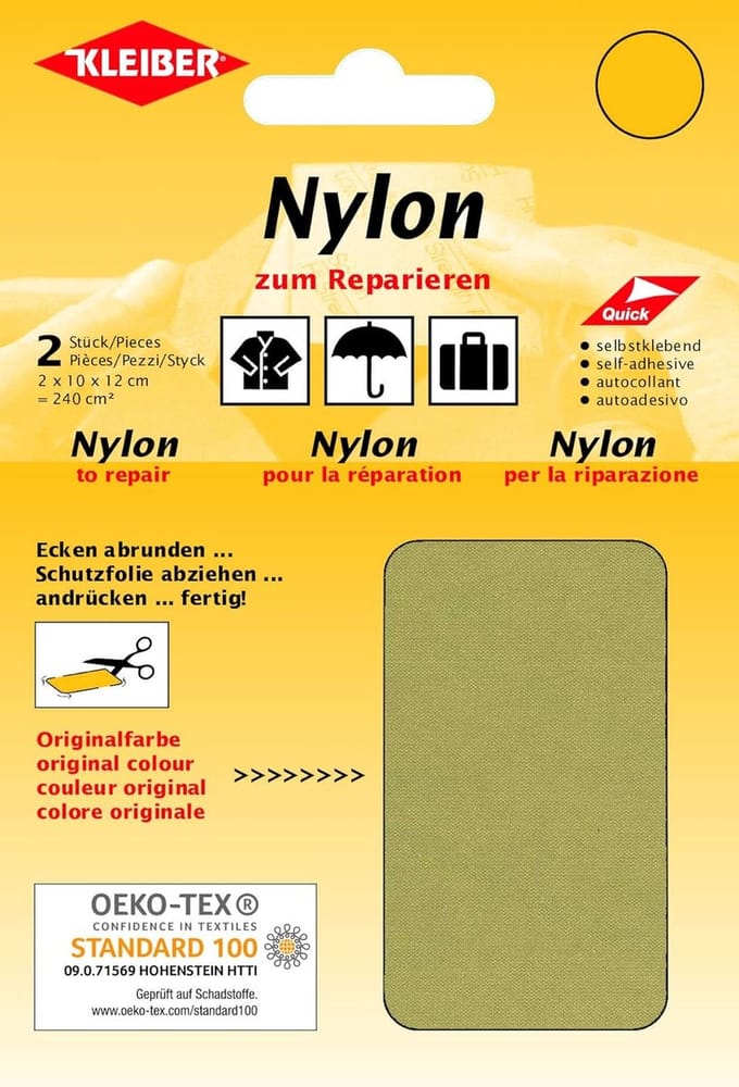 Zelfklevende waterdichte reparatiestukken van nylon - Beige