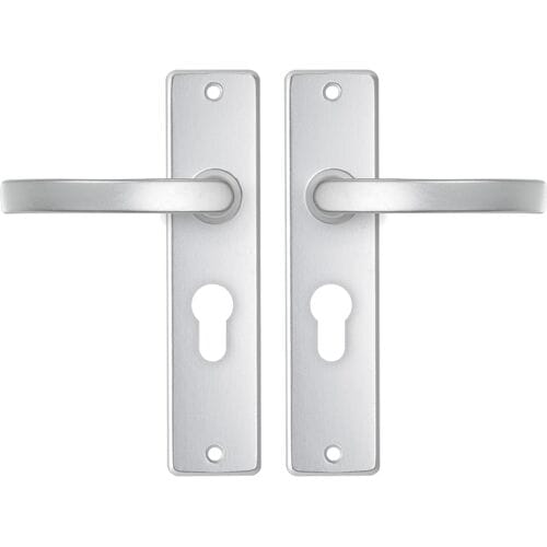 AXA Deurbeslag set Binnendeur - Edge Basic Blok - Deurkruk Aluminium - met cilindergat - PC55 - Deurklink met schild
