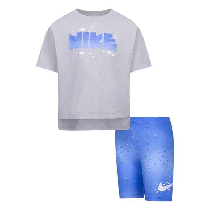 Nike Kinderen/Kinderen Genie Bubble T-Shirt & Korte Set (Universitair Blauw)