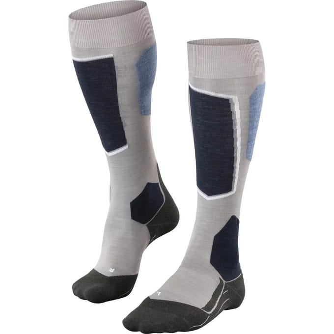 FALKE SK6 Pro warm dun wol lycel functioneel materiaal skisokken dames grijs - maat 39-40