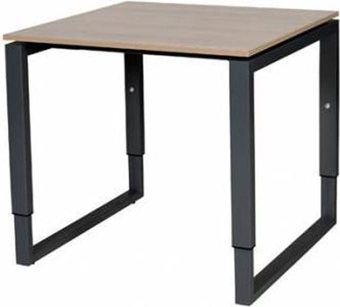 Verstelbaar Bureau - Plus 80x80 Havana Kersen - zwart frame