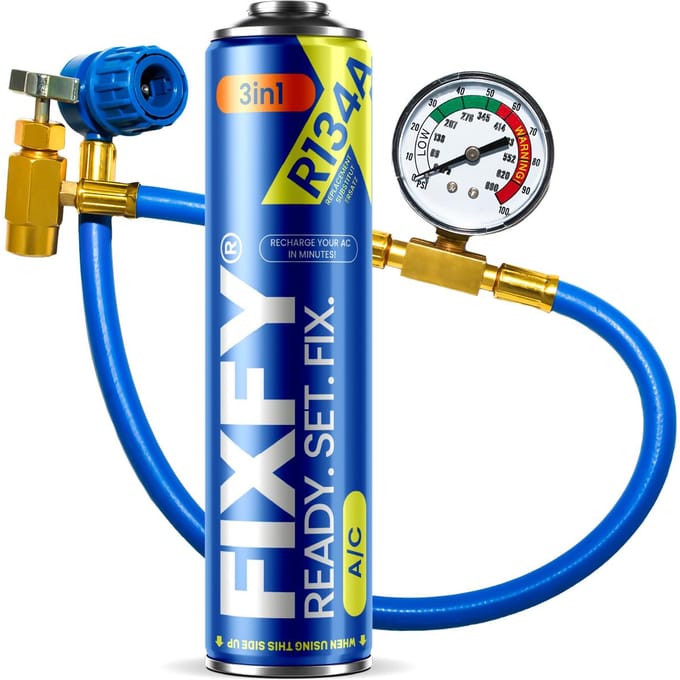 FIXFY 5in1 airconditioning navulset GROTE BUS + slang met manometer R134a