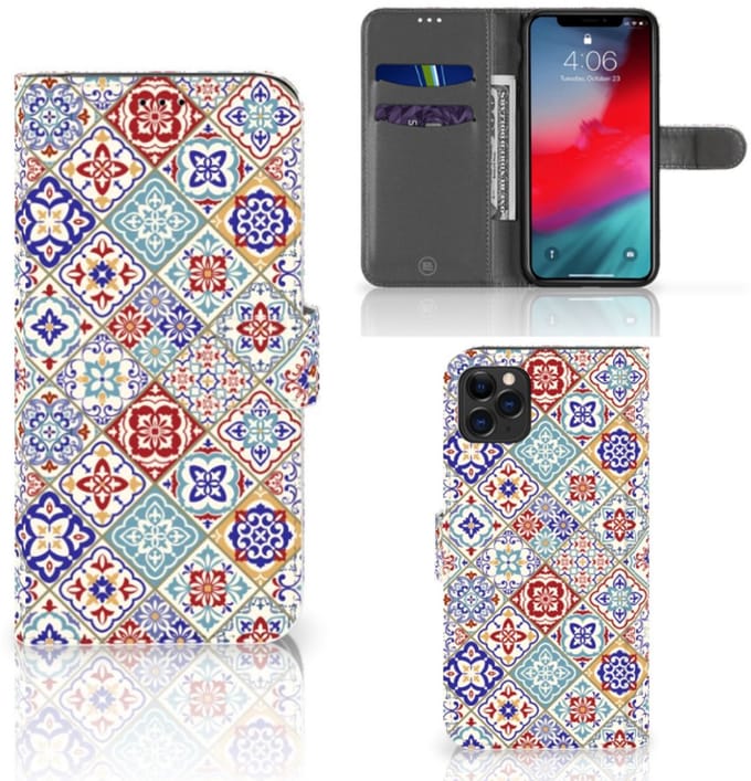 Apple iPhone 11 Pro Max Bookcase Tiles Color